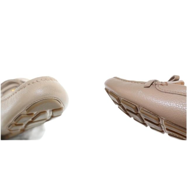 【中古】プラダ PRADA ドライビングシューズ ローファー レースアップ レザー 35.5 21.5cm ベージュ 1DD070