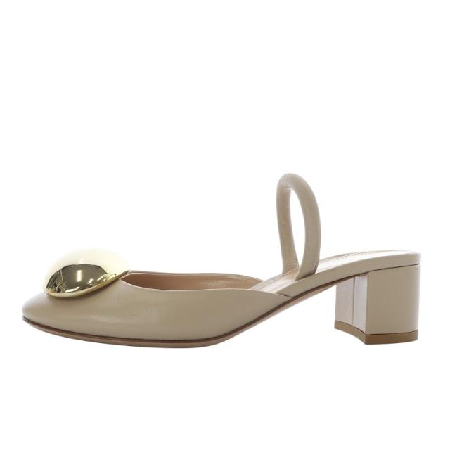 【中古】未使用品 ジャンヴィトロッシ Gianvito Rossi 24SS G95456 Sphera 45 サンダル ハイヒール 34.5 ベージュ