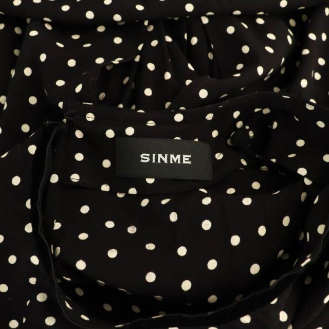 SINME ドット マキシ ドレス フレアワンピース バックオープン Sサイズ