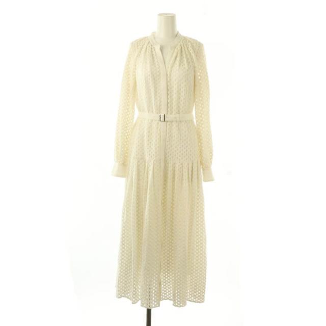 【中古】ダイアグラム グレースコンチネンタル 25SS メッシュレースワンピース ベルト付き 36 白 /MI ■OS レディース