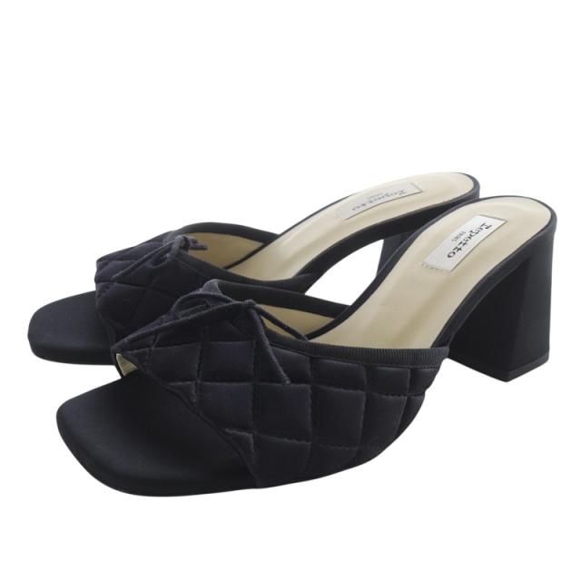 【中古】レペット Repetto Jordana Mules ミュール サンダル スクエアトゥ 36 黒 ブラック /SR59 レディース