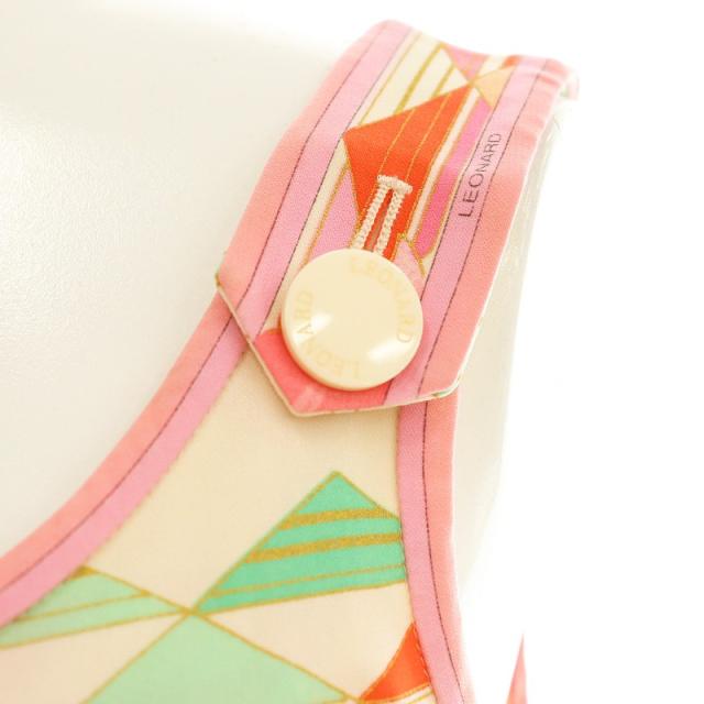 フランス製★ LEONARD FASHION レオナール 【シルク】 長袖 幾何学 デザイン 総柄♪ ワンピース Sz.3　レディース　w56td30 レオナール : LEONARD - ファッションプレス