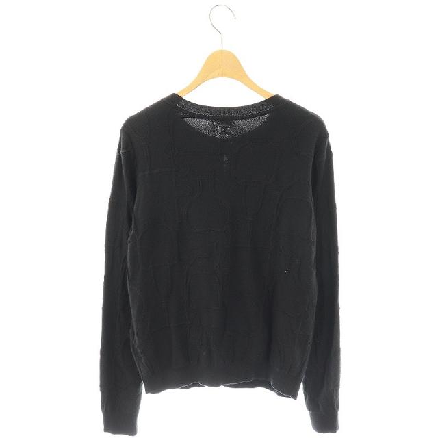 中古】エルメス 20AW カシミヤ シルク セリエボタン 総柄 クルーネック