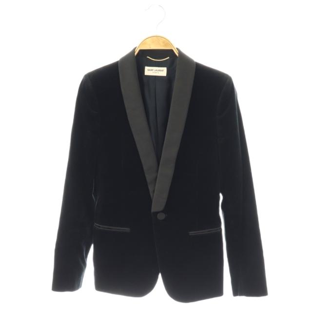 SAINT LAURENT ブラック ベルベット テーラードジャケット