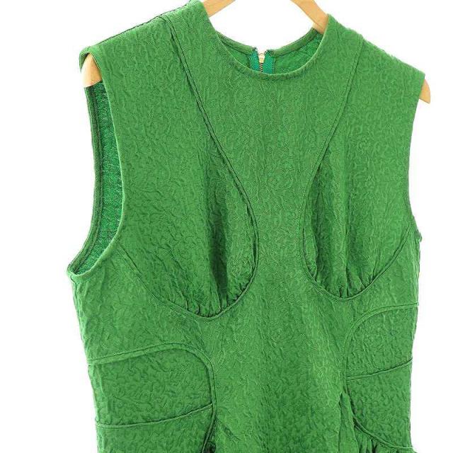 【中古】オブリ OBLI グリーンジャガードワンピースロング ノースリーブ 0 グリーン /DF ■OS レディース 中古】オブリ OBLI グリーンジャガードワンピースロング ノースリーブ