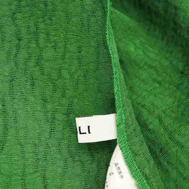 中古】オブリ OBLI グリーンジャガードワンピースロング ノースリーブ