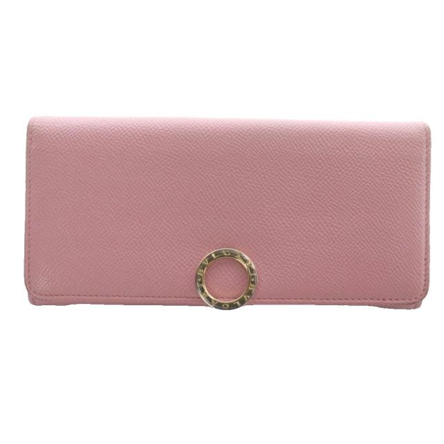 【中古】ブルガリ BVLGARI ロゴ金具 ロングウォレット 長財布 レザー ピンク 291024 /SR11 ■SH ■OH レディース