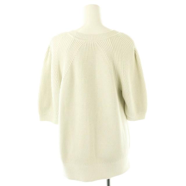 【中古】ドゥロワー Drawer 9Gあぜ編み半袖ニット セーター プルオーバー 1 オフホワイト /DF ■OS ■SH レディース 中古】ドゥロワー Drawer 9Gあぜ編み半袖ニット セーター プルオーバー