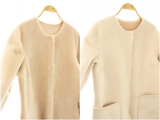 中古】アナイ ANAYI エコファーリバーシブルコート フェイクムートン