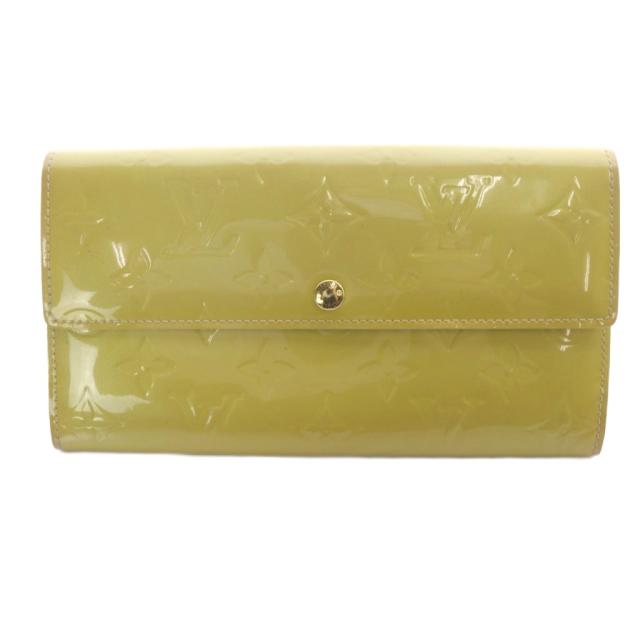 【中古】ルイヴィトン モノグラムヴェルニ ポルトフォイユ サラ 二つ折り長財布 黄色 M91523 /SR54 ■OH レディース