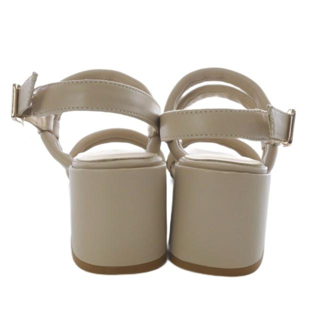 中古】ルカグラシア Luca Grossi LGラインパフヒールレザーサンダル