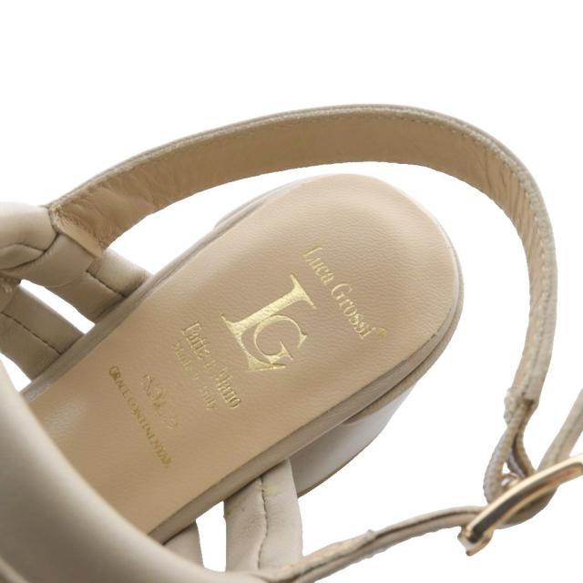 中古】ルカグラシア Luca Grossi LGラインパフヒールレザーサンダル