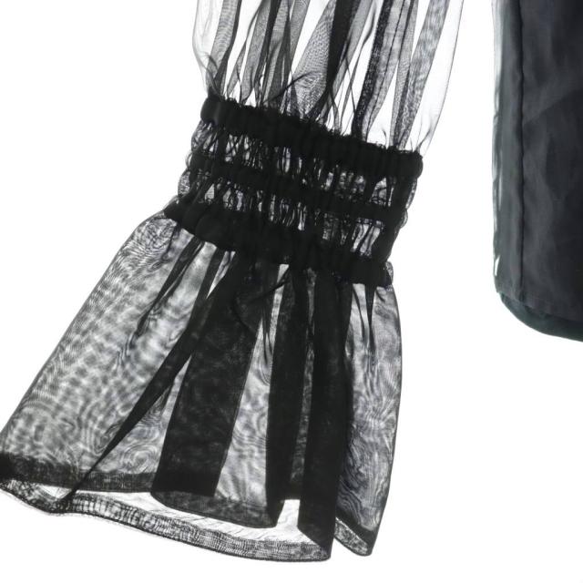 【中古】ミカゲシン 23AW Angel Pearl choker tops ブラウス 長袖 シアー パール 1 ブラック マルチカラー 中古】ミカゲシン 23AW Angel Pearl choker tops ブラウス 長袖 シアー