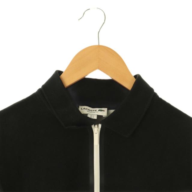 中古】ラコステ LACOSTE ハーフジップ ポロシャツ 半袖 FR3 ブラック