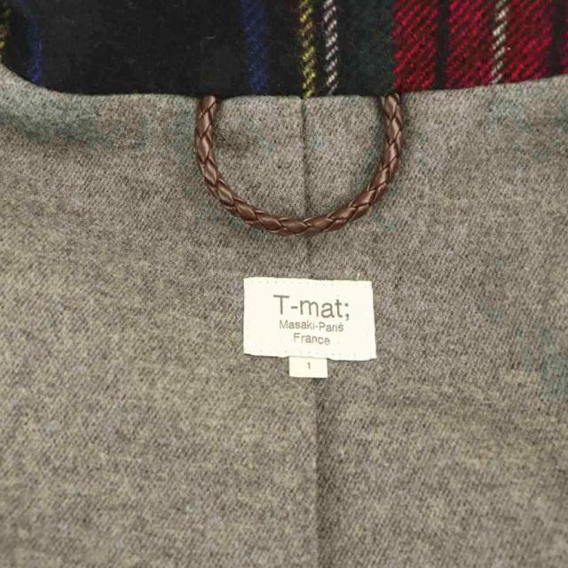極美品 T-mat マサキパリ チェック ロング ジレ ベスト ベルト フリンジ 極美品 T-mat マサキパリ チェック ロング ジレ ベスト ベルト