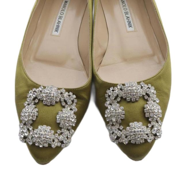 MANOLO BLAHNIK ハンギシ　サテンパンプス　 35.5 中古】マノロブラニク MANOLO BLAHNIK ハンギシ サテンパンプス