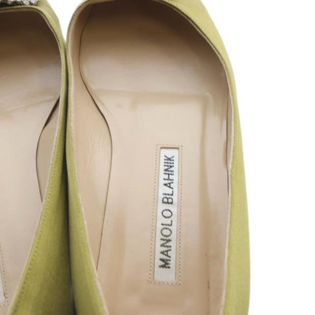 中古】マノロブラニク MANOLO BLAHNIK ハンギシ サテンパンプス 35