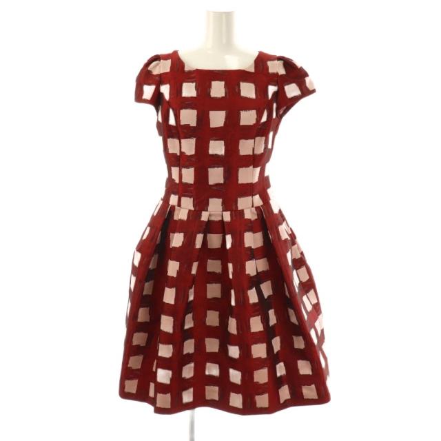 エムズグレイシー M'S GRACY チェックワンピース 半袖 サイズ38