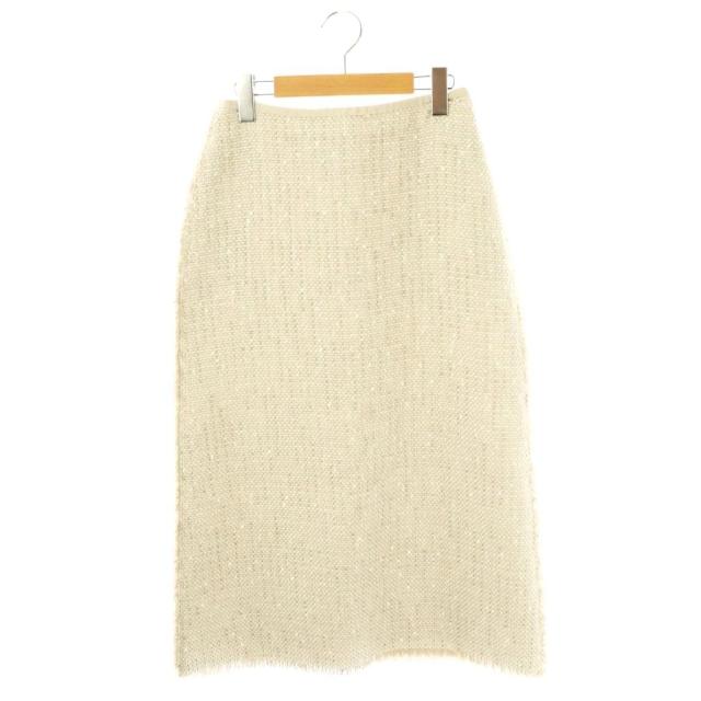 【中古】エブール ebure 24SS ツイード スカート タイト ロング 36 グレージュ /DF ■OS レディース