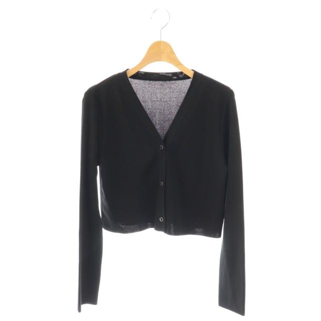 【中古】フォクシーニューヨーク FOXEY NEW YORK Knit Top LA FETE カーディガン ニット 長袖 38 ブラック 43598 /HK