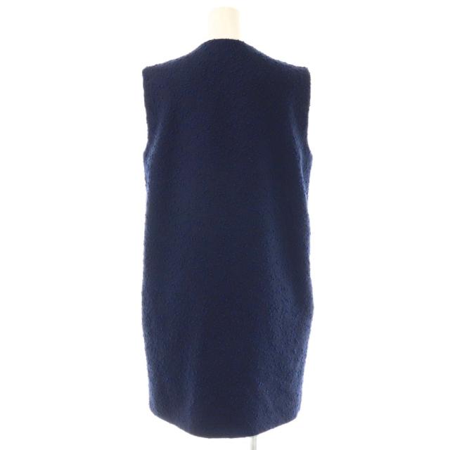 【中古】アミ アレクサンドル マテュッシ ネップツイードジレワンピース ノースリーブ ひざ丈 36 ネイビーブルー 中古】アミ アレクサンドル マテュッシ ネップツイードジレワンピース