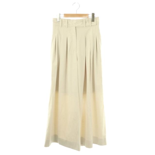 【中古】エッセンロートレアモン 25SS Cucurbita embroidered wide slacks ワイドパンツ 2 オフホワイト