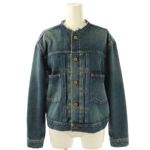 IENA リメイクタックデニムブルゾン 36 インディゴブルー Gジャン