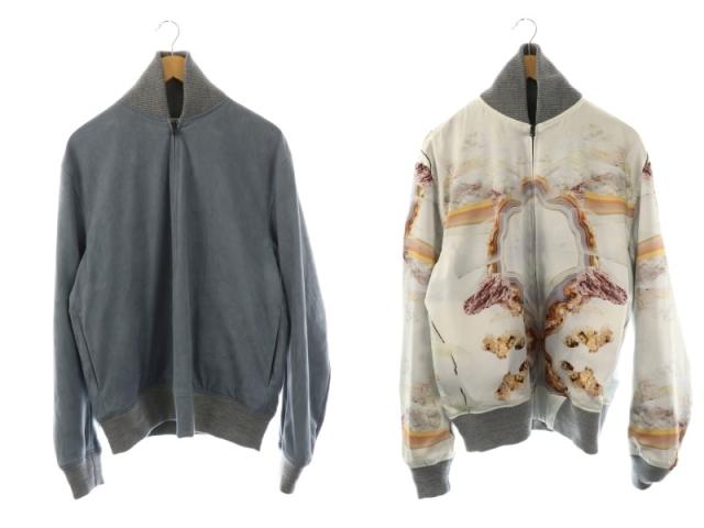 【中古】セモー リバーシブルジップアップブルゾン ジャケット 3 ブルーグレー オフホワイト マルチカラー /DO