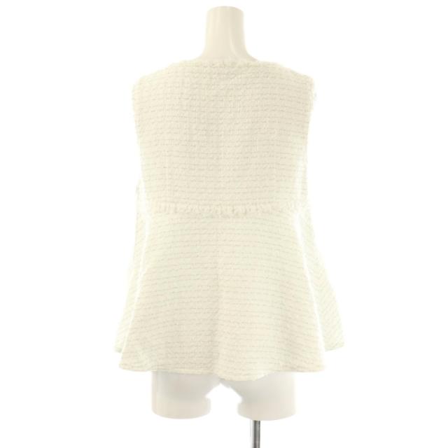 【中古】ルネ Rene 24年 ツイード ノースリーブプルオーバー カットソー 36 白 /NR ■OS レディース 中古】ルネ Rene 24年 ツイード ノースリーブプルオーバー カットソー