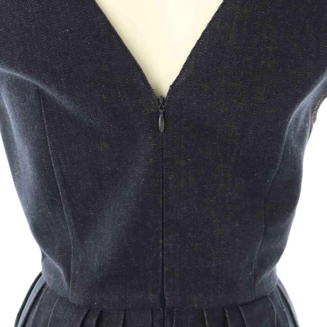 中古】フェンディ FENDI フェイクパール装飾 デニムワンピース Vネック