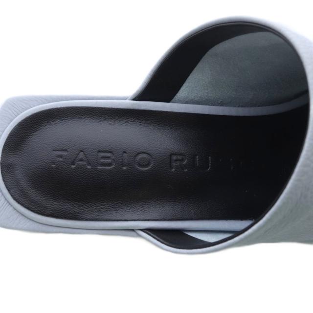 新品未使用 FABIO RUSCONI　 レザー　サンダル　サイズ36(22.5~23.0㎝)　シルバー① 新品未使用 fabio rusconi ファーレザーコンビサンダル