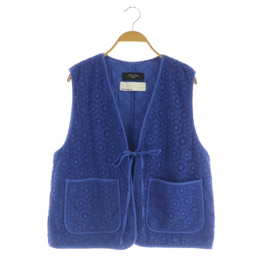 【中古】ウィークエンドマックスマーラ Weekend Max Mara 24SS マクラメレースベスト 42 ブルー /MY ■OS レディース