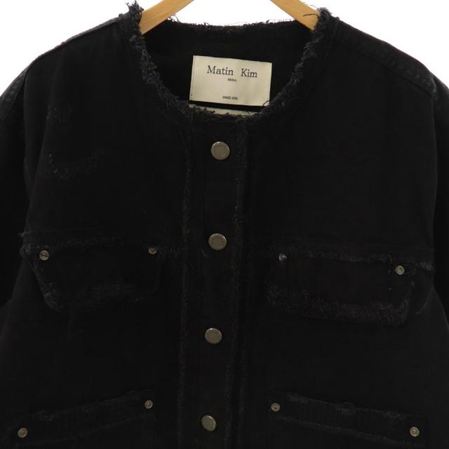 中古】マーティンキム Matin Kim デニムジャケット S 黒 ブラック /SS