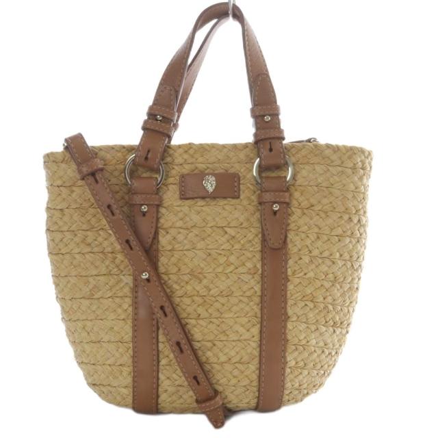 【中古】ヘレンカミンスキー HELEN KAMINSKI PINIMILLA S BRIDLE かご2WAYバッグ トートバッグ ベージュ