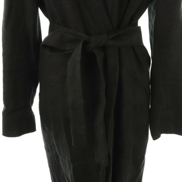 【中古】マディソンブルー MADISONBLUE リネンロングガウンコート ウエストリボン 01 S 黒 ブラック MB171-2006 中古】マディソンブルー MADISONBLUE リネンロングガウンコート