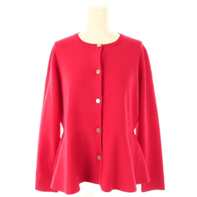 未使用級✨ルルウィルビー ペプラムフリルカーディガン ロゴ金ボタン 洗える M 未使用級✨ルルウィルビー ペプラムフリルカーディガン ロゴ金