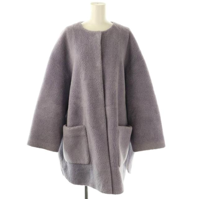 中古】ミラオーウェン Mila Owen ノーカラーシャツカーブボア