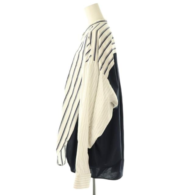 中古】エンフォルド ENFOLD 23SS DETAIL SHIRT ストライプ シャツ