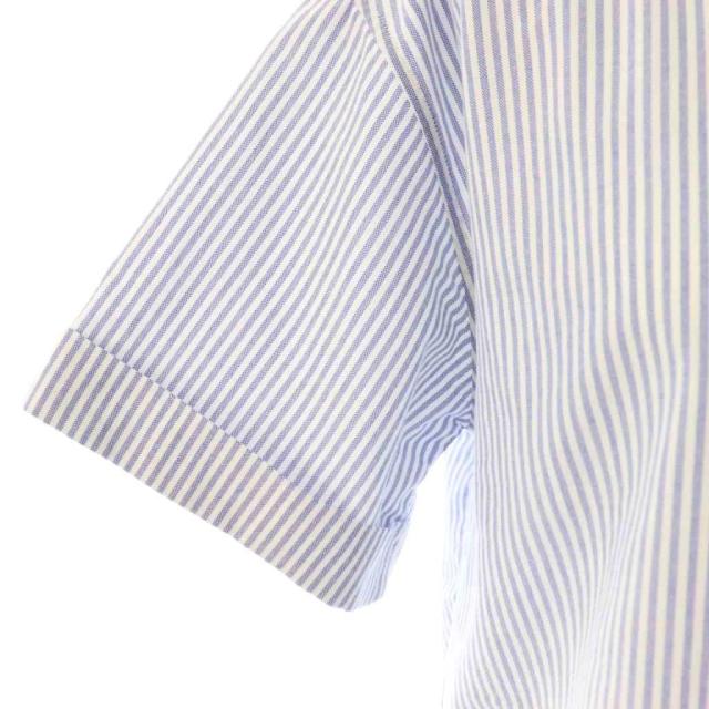 【中古】プラダ PRADA 23SS ストライプハーフスリーブシャツ ボタンダウン 38 ブルー P459GR /HK ■OS ■SH 中古】プラダ PRADA 23SS ストライプハーフスリーブシャツ ボタン