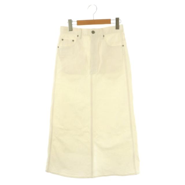 【中古】ブラミンク BLAMINK コットンストレッチバックポケットスカート デニム  Aライン 36 白 /CX ■OS レディース