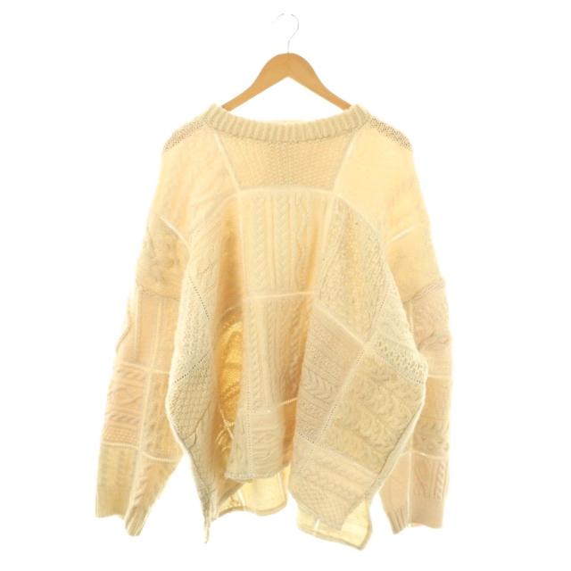 【中古】レディメイド READYMADE PATCHWORK FISHERMAN KNIT ニット セーター 長袖 ONE SIZE オフホワイト /HK ■OS
