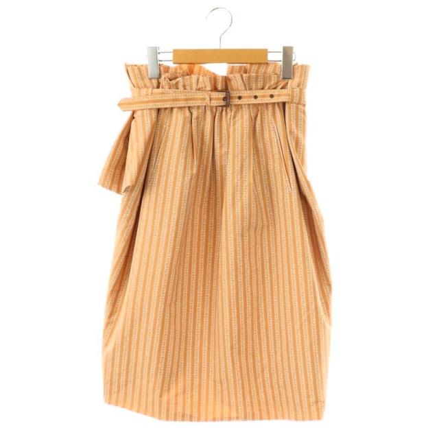 【中古】ボッテガヴェネタ BOTTEGA VENETA ストライプ柄スカート ロング タイト 40 マルチカラー /DO ■OS