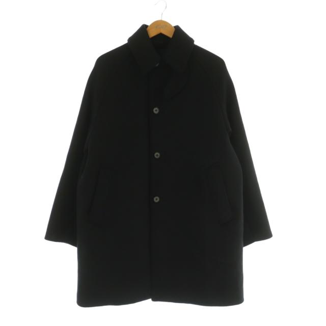 【中古】マーティーアンドサンズ MAATEE&SONS 24AW BAL COLLAR HALF COAT カシミヤ コート ステンカラー 3 黒