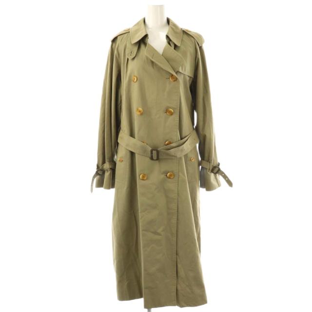 【中古】バーバリーズ Burberrys プローサム 英国製 トレンチコート カーキ /ES ■OS レディース