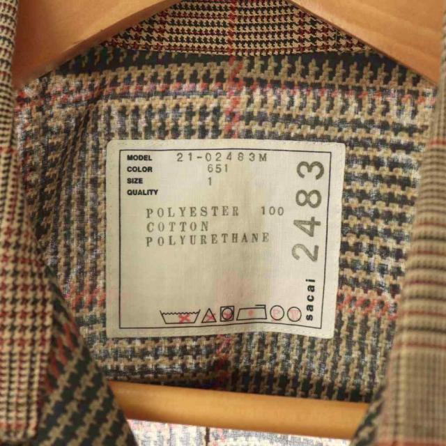 【中古】サカイ sacai オープンカラーシャツ チェック 1 ブラウン マルチカラー 21-02483 /CX ■OS ■AD メンズ 中古】サカイ sacai オープンカラーシャツ チェック 1 ブラウン マルチ