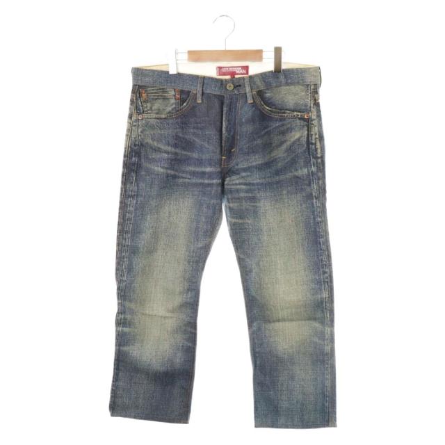 【中古】ジュンヤワタナベコムデギャルソンマン  ×LEVIS プリントコットンリネンパンツ L 青 WQ-P205 AD2015 メンズ