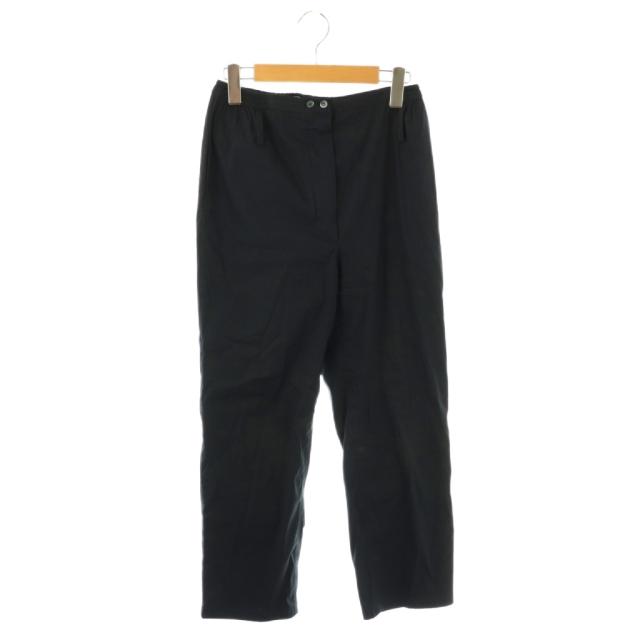 【中古】プラダ PRADA 25年 P262J コットンポプリン テーパードパンツ ボタンフライ 36 ネイビー レディース
