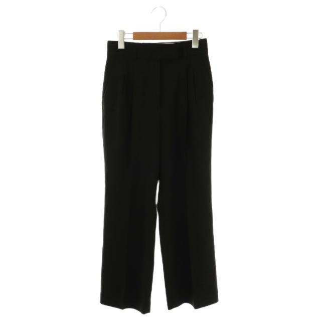 【中古】マメクロゴウチ  Mame Kurogouchi 24SS Linen Touch Triacetate Cropped Trousers パンツ フレア 1 ブラック