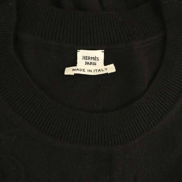 【中古】エルメス HERMES TORSADES 半袖 ニット セーター 40 黒 ブラック /AT ■OS レディース_5