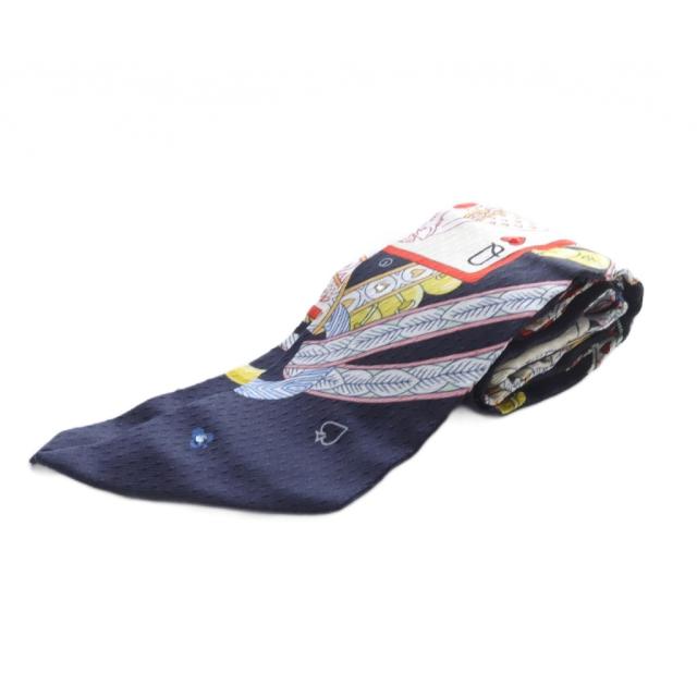 【中古】エルメス HERMES ツイリー DAME DE COEUR ハートのクイーン スカーフ 総柄 紺 /SR22 ■OH レディース
